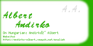 albert andirko business card